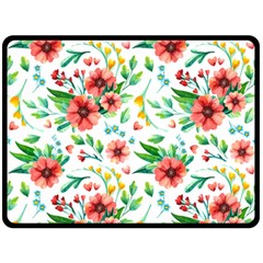 Beautiful Orange Flowers Double Sided Fleece Blanket (large)  by designsbymallika