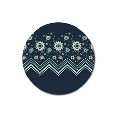 Floral-geometric  Ornament Rubber Coaster (round) 