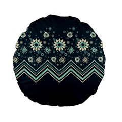 Floral-geometric  Ornament Standard 15  Premium Flano Round Cushions