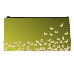 Yellow, Gold Gradient Butterflies Pattern, Cute Insects Theme Pencil Case by Casemiro