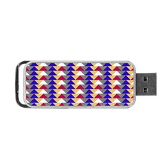 Colorful Triangles Pattern, Retro Style Theme, Geometrical Tiles, Blocks Portable Usb Flash (one Side) by Casemiro