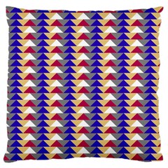 Colorful Triangles Pattern, Retro Style Theme, Geometrical Tiles, Blocks Standard Flano Cushion Case (two Sides) by Casemiro