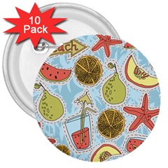 Tropical pattern 3  Buttons (10 pack) 