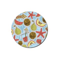 Tropical pattern Rubber Round Coaster (4 pack) 