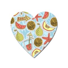 Tropical pattern Heart Magnet