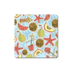 Tropical Pattern Square Magnet