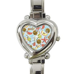 Tropical pattern Heart Italian Charm Watch