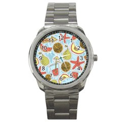 Tropical pattern Sport Metal Watch