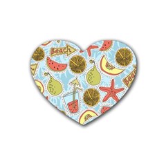 Tropical pattern Heart Coaster (4 pack) 