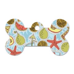 Tropical pattern Dog Tag Bone (One Side)