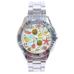 Tropical pattern Stainless Steel Analogue Watch