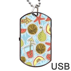 Tropical pattern Dog Tag USB Flash (Two Sides)