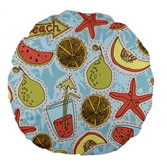 Tropical Pattern Large 18  Premium Round Cushions by GretaBerlin