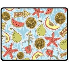 Tropical Pattern Double Sided Fleece Blanket (medium) 