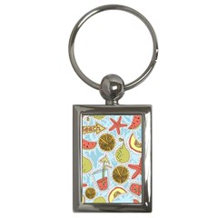 Tropical Pattern Key Chain (rectangle) by GretaBerlin
