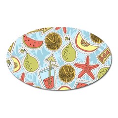 Tropical Pattern Oval Magnet by GretaBerlin