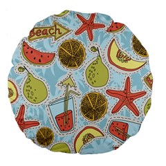 Tropical Pattern Large 18  Premium Flano Round Cushions by GretaBerlin