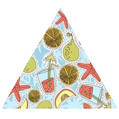 Tropical pattern Wooden Puzzle Triangle