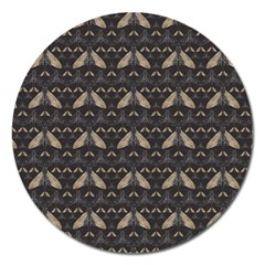 Moth Pattern Magnet 5  (round) by GretaBerlin