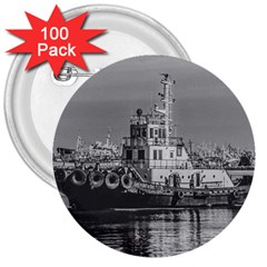 Tugboat At Port, Montevideo, Uruguay 3  Buttons (100 Pack)  by dflcprintsclothing