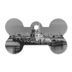 Tugboat At Port, Montevideo, Uruguay Dog Tag Bone (one Side) by dflcprintsclothing