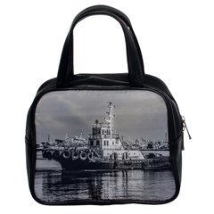 Tugboat At Port, Montevideo, Uruguay Classic Handbag (two Sides) by dflcprintsclothing