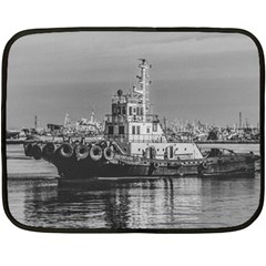 Tugboat At Port, Montevideo, Uruguay Double Sided Fleece Blanket (mini)  by dflcprintsclothing