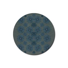 Decorative Wheat Wreath Stars Rubber Coaster (round)  by pepitasart