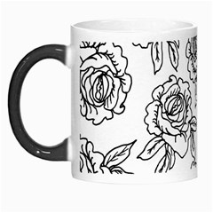 Line Art Black And White Rose Morph Mugs by MintanArt