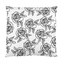 Line Art Black And White Rose Standard Cushion Case (one Side) by MintanArt