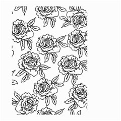 Line Art Black And White Rose Small Garden Flag (two Sides)