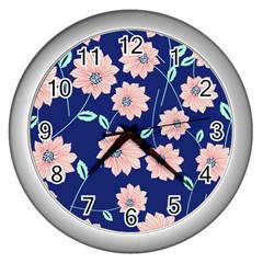 Floral Wall Clock (silver) by Sobalvarro