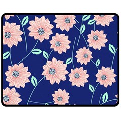 Floral Double Sided Fleece Blanket (medium)  by Sobalvarro