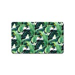 Tropical banana leaves Magnet (Name Card) Front