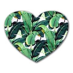 Tropical Banana Leaves Heart Mousepads by goljakoff