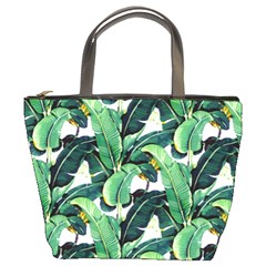 Tropical Banana Leaves Bucket Bag by goljakoff