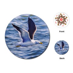 Seagull Flying Over Sea, Montevideo, Uruguay Playing Cards Single Design (round) by dflcprintsclothing