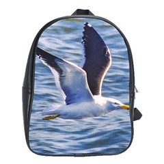 Seagull Flying Over Sea, Montevideo, Uruguay School Bag (xl) by dflcprintsclothing