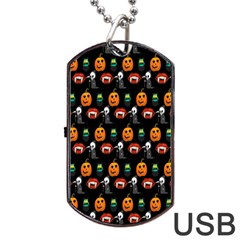 Halloween Dog Tag Usb Flash (two Sides) by Sparkle