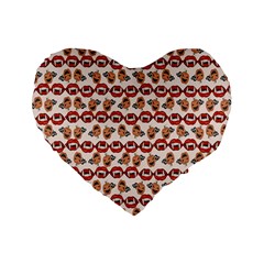 Halloween Standard 16  Premium Flano Heart Shape Cushions by Sparkle