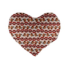 Halloween Standard 16  Premium Heart Shape Cushions by Sparkle
