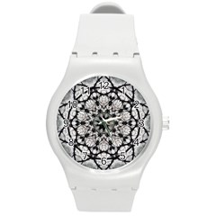 Evil Mandala  Round Plastic Sport Watch (m) by MRNStudios