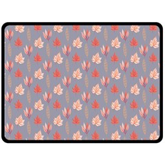 Auntumn Pretty Leaves Pattern Double Sided Fleece Blanket (large)  by designsbymallika