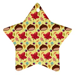 Cute Leaf Pattern Ornament (star) by designsbymallika