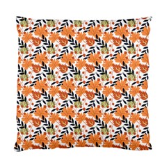 Black Orange Autumn Leaves Pattern Standard Cushion Case (two Sides) by designsbymallika