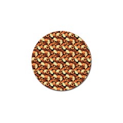 Autumn Leaves Orange Pattern Golf Ball Marker by designsbymallika