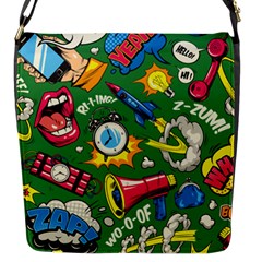 Cartoon Pattern Flap Closure Messenger Bag (s) by designsbymallika
