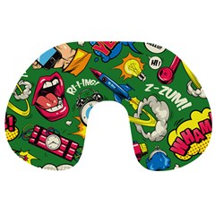 Cartoon Pattern Travel Neck Pillow by designsbymallika