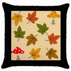 Autumn Leaves Throw Pillow Case (black) by DithersDesigns