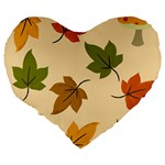 Autumn Leaves Large 19  Premium Heart Shape Cushions Back